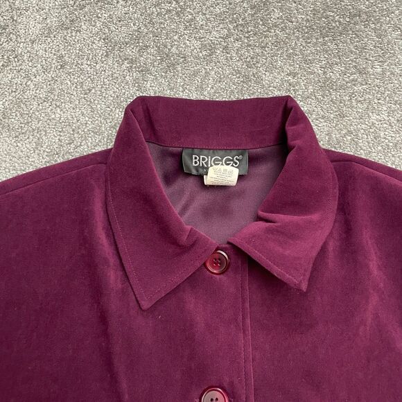 Briggs New York Shaket Shirt Jacket Womens Large Red Button Up Casual Workwear - Picture 3 of 10